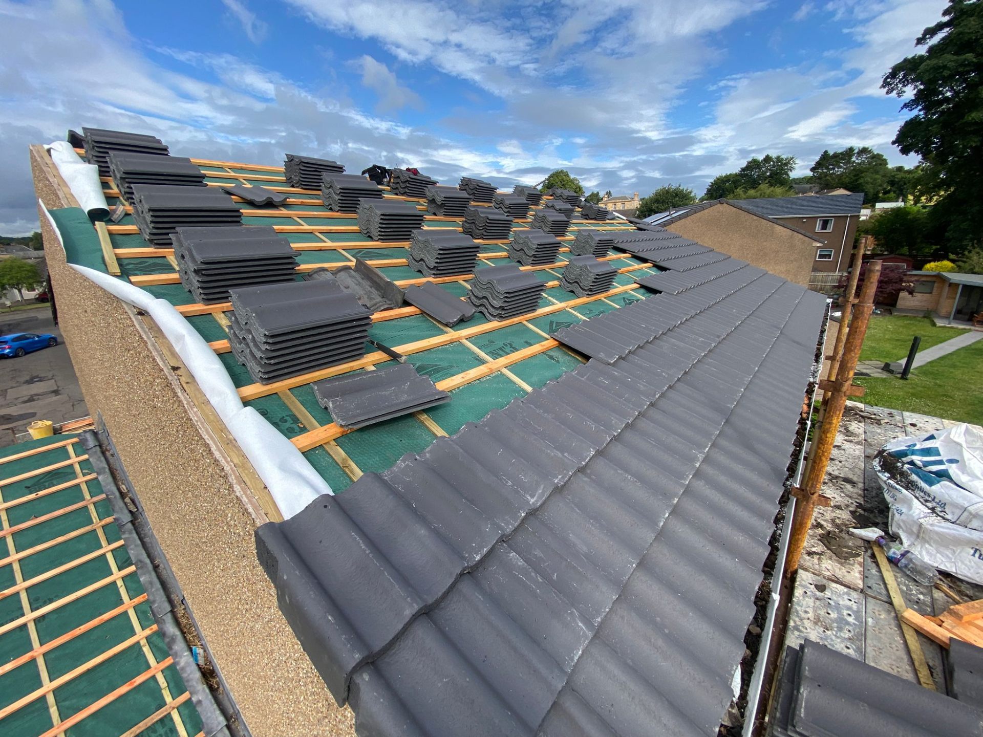 Recent Rossi Roofing project 54 — slate, tile, flat roof, lead and chimney work across Tayside and Fife